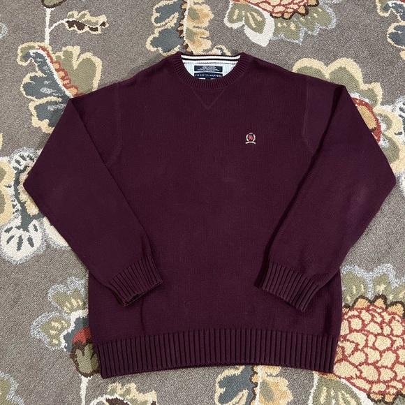 Tommy Hilfigire Crewneck (Burgundy) - Picture 1 of 5